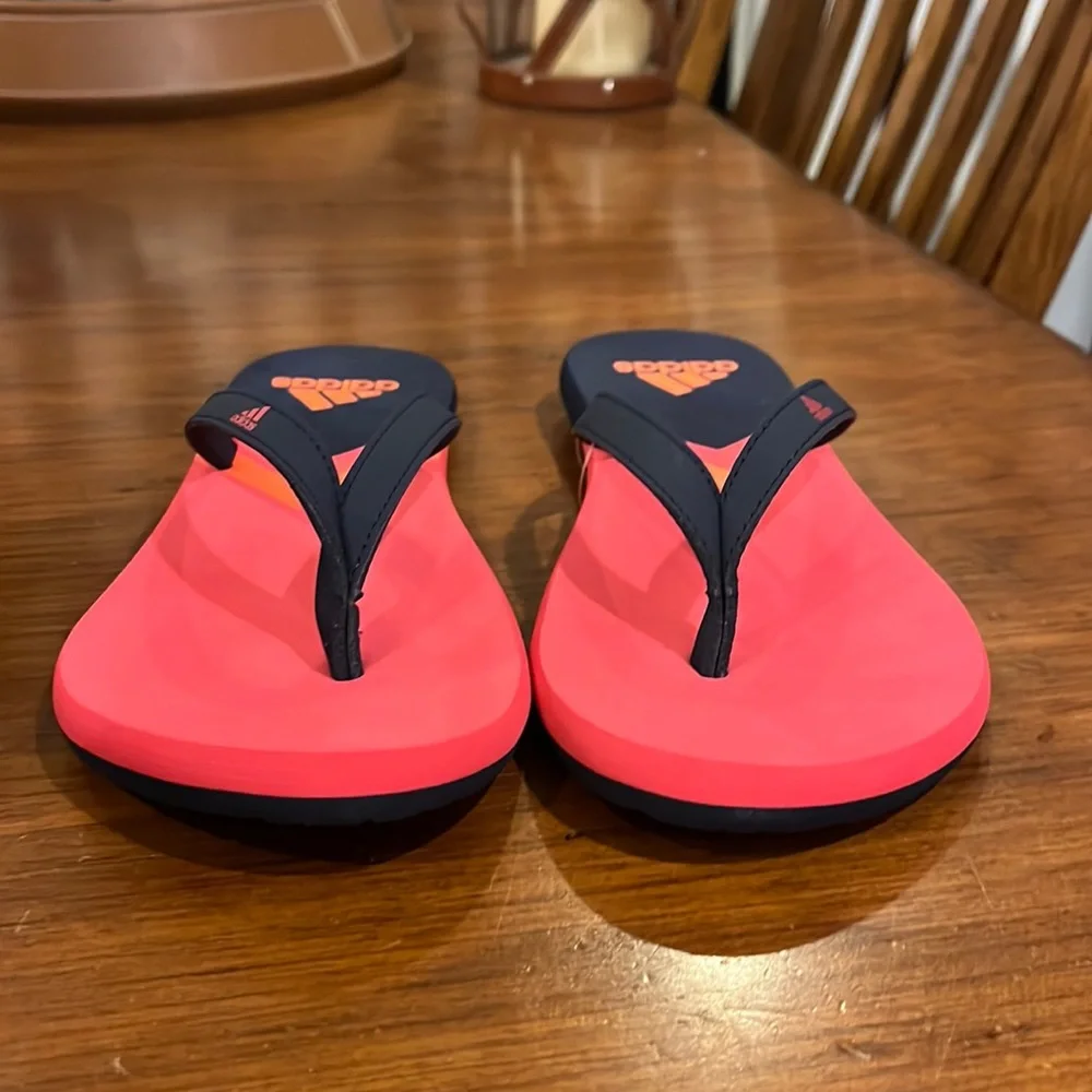 Adidas Eezay Flip Flops Thongs Sandals Shoes new F35031 Blue pink Women’s Size 7_5